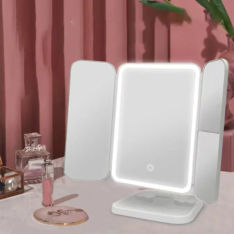 foldable led lights makeup mirror